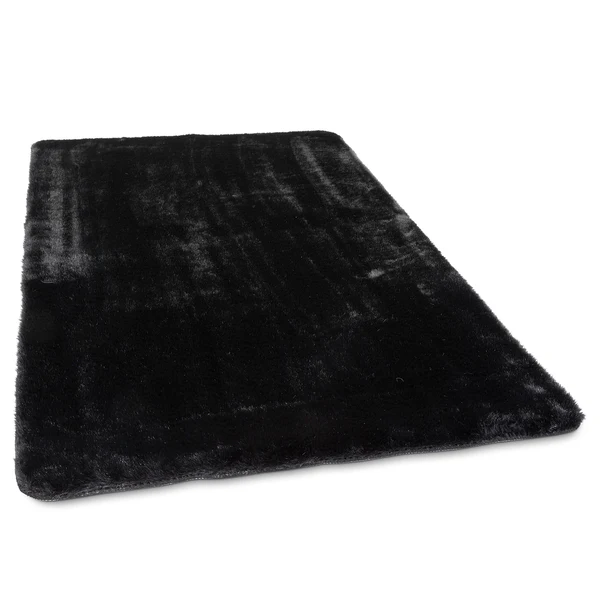 Hochflorteppich Sara I - Polyester - Schwarz - 60 x 90 cm - Image 2