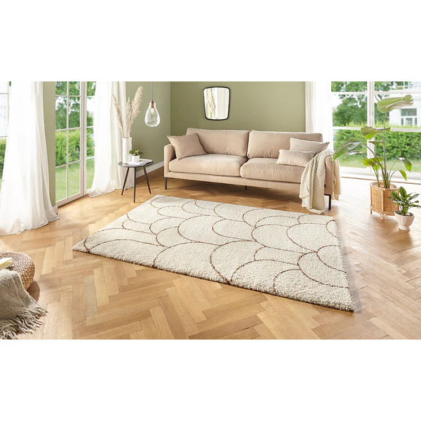 Hochflorteppich Thane - Polypropylen - Creme / Braun - 80 x 150 cm - Image 2