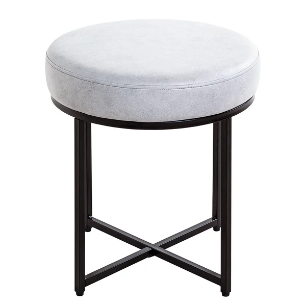 Hocker Tilbrook - Kunstleder / Metall - Lichtgrau - Image 2