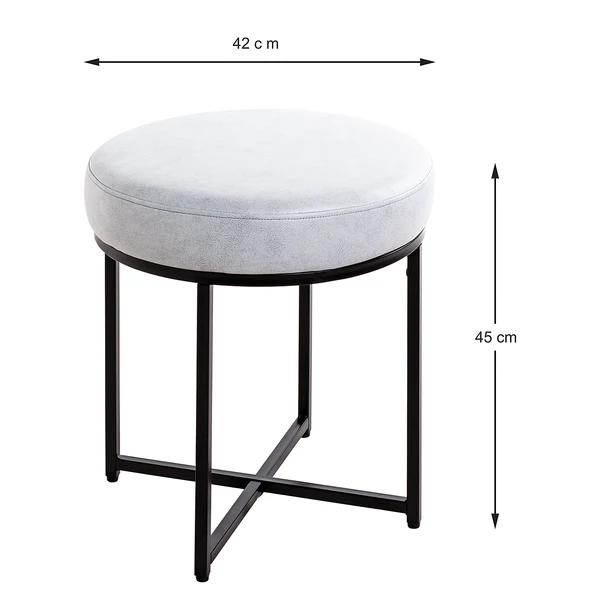Hocker Tilbrook - Kunstleder / Metall - Lichtgrau - Image 4