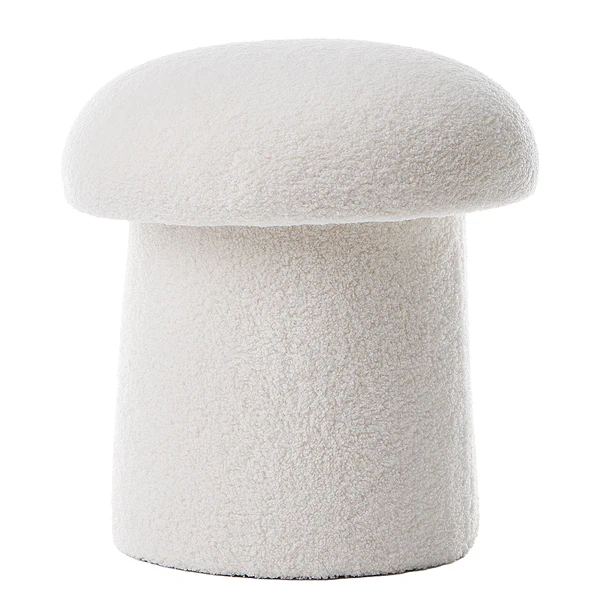 Hocker TODDY - Kiefer / Polyester - Weiß - Image 5