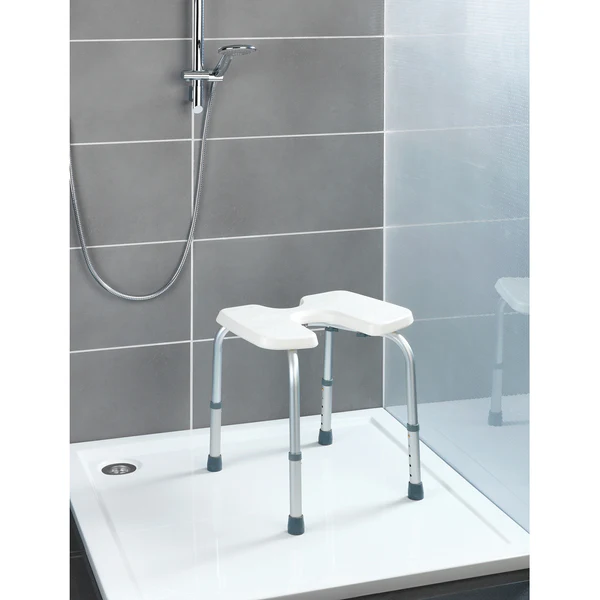 Hygienehocker Secura - Kunststoff / Aluminium - Weiß - Image 3