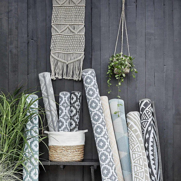 In-/Outdoorteppich COLOUR CLASH Mosaik I - Polypropylen, davon mind. 20% recyceltes - Schwarz / Weiß - 90 x 150 cm - Image 6