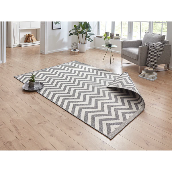 In-/Outdoorteppich Palma - Polypropylen - Grau - 80 x 150 cm - Image 2