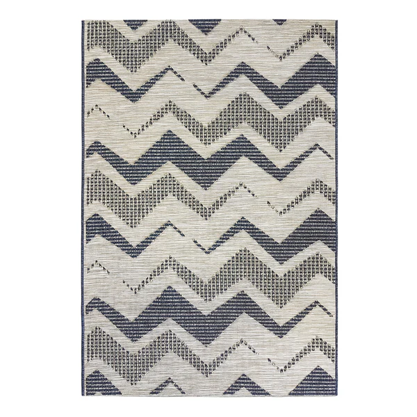 In- & Outdoorteppich Road 3440 - Polypropylen - Blau / Grau - 80 x 150 cm