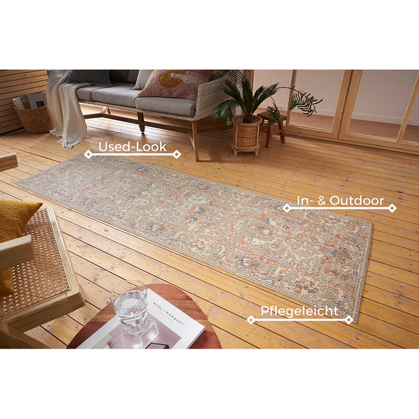 In - und Outdoor Teppich Port Said - Polypropylen - Beige / Weiß - 200 x 280 cm - Image 3