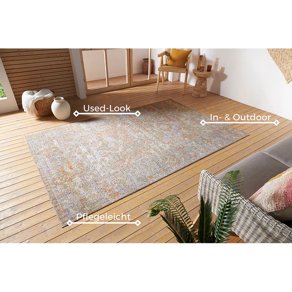 In - und Outdoor Teppich Port Said - Polypropylen - Beige / Weiß - 200 x 280 cm - Image 4