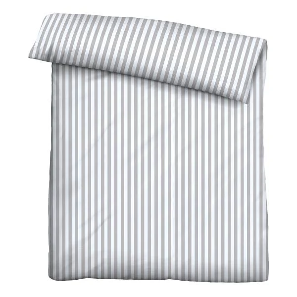 Jersey Bettwäsche Längsstreifen - Baumwolle - Grau - 155 x 220 cm + Kissen 80 x 80 cm - Image 3