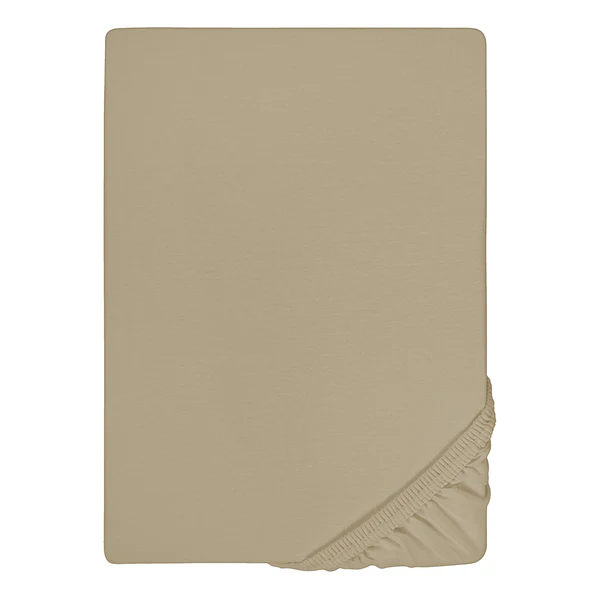 Jersey-Elastic-Spannbetttuch 0077866 - Baumwolle / Elasthan - Taupe - 140-160 x 200-220 cm