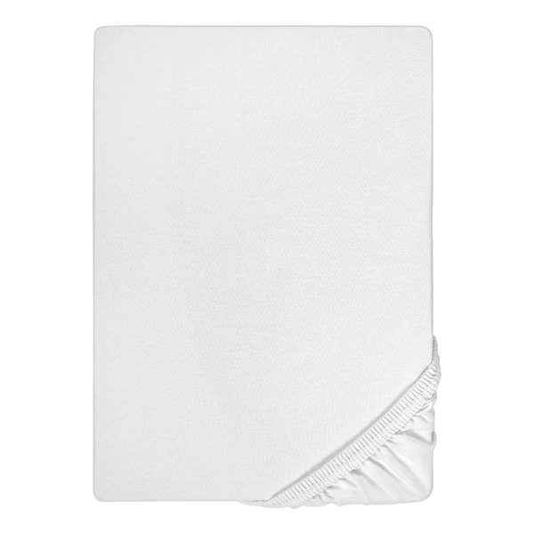 Jersey-Elastic-Spannbetttuch 0077866 - Baumwolle / Elasthan - Weiß - 140-160 x 200-220 cm