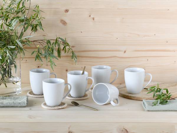 Kaffeebecher Luna 6-teilig - Weiß - Porzellan - 30 x 21 x 17 cm - Image 2