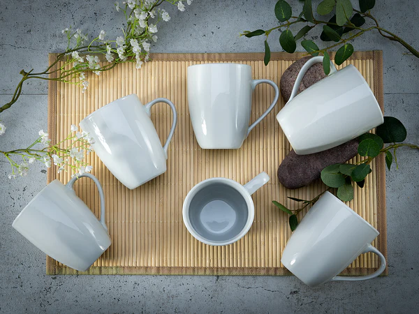Kaffeebecher Square 6er-Set - Porzellan - Weiß - Image 3