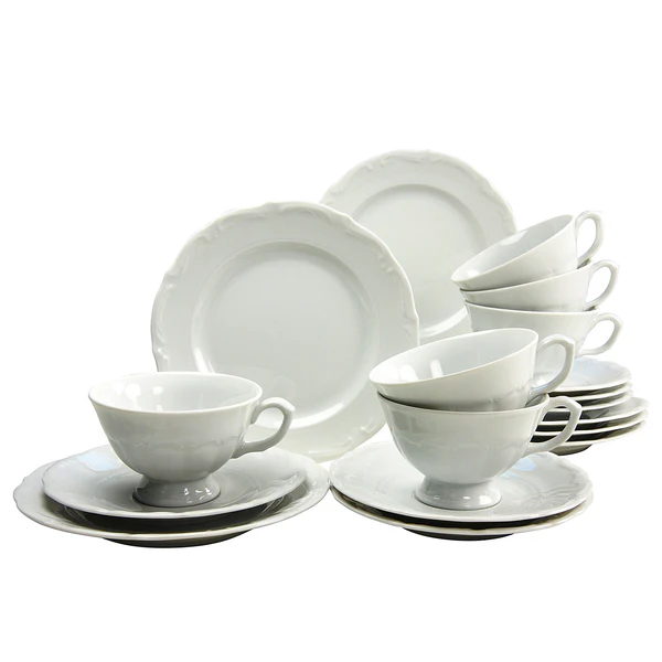 Kaffeeservice MARIA THERESIA (18-tlg.) - Porzellan - Weiß - 18-teilig