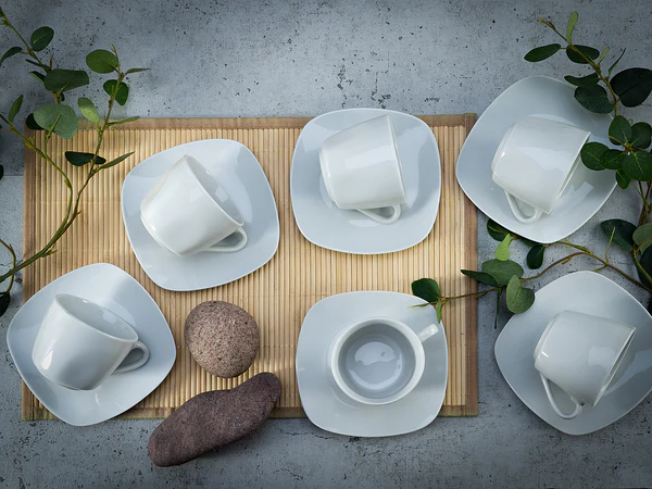 Kaffeetassen Square - Porzellan - Weiß - 12-teilig - Image 3