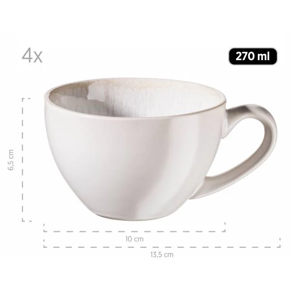 Kaffeetassenset Panki 8-teilig - Steinzeug - Weiß - Image 5