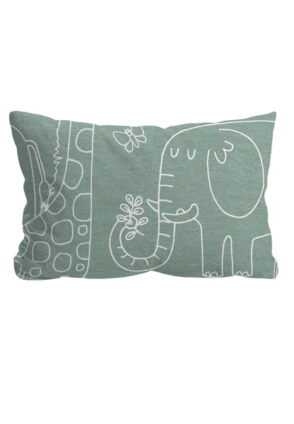 Kinder Melange-Flanell Bettwäsche Esse - Grün - 100 x 135 cm + Kissen 40 x 60 cm - Image 4