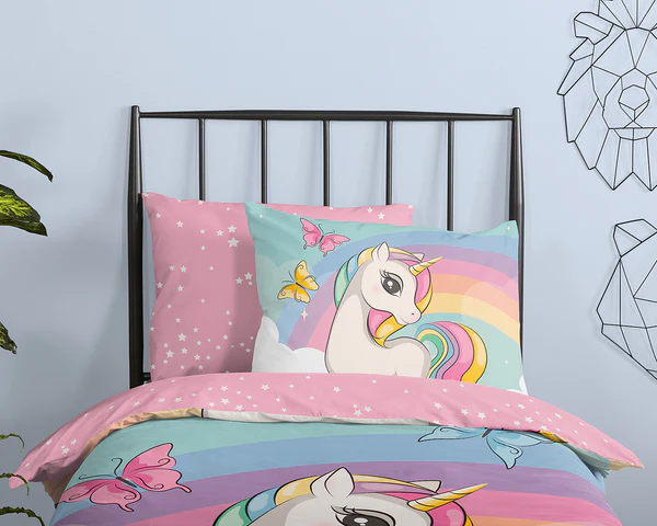 Kinderbettwäsche Dash - Baumwolle - 140 x 240 cm - Türkis / Pink - 140 x 240 cm - Image 3