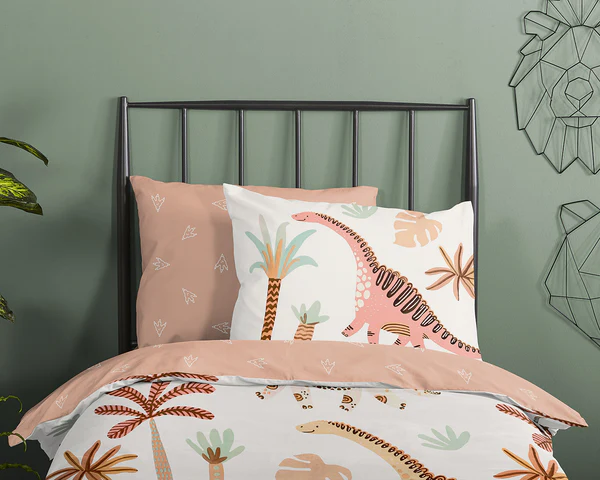 Kinderbettwäsche Dino - Baumwolle - 100 x 135 cm - Multicolor - 100 x 135 cm - Image 3