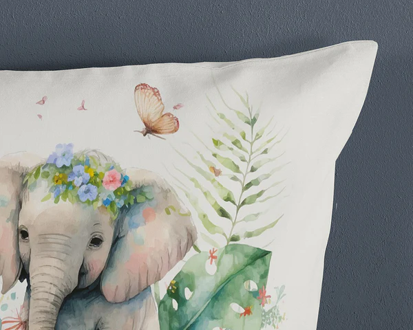 Kinderbettwäsche Elefant - Baumwolle - Grün - 135 x 200 cm + Kissen 80 x 80 cm - Image 4