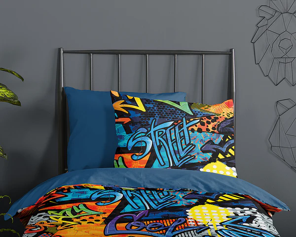 Kinderbettwäsche Jeff - Microfaser - Blau - 140 x 200/220 cm + Kissen 70 x 60 cm - Image 3