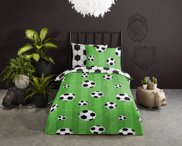 Kinderbettwäsche Soccer - Baumwolle - 100 x 135 cm - Grün - 100 x 135 cm - Image 2