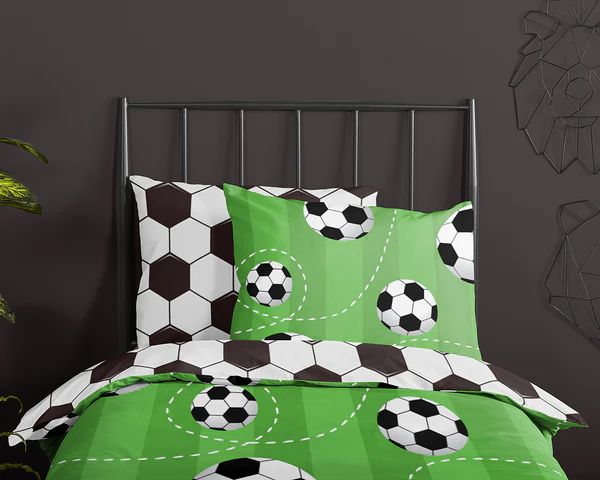 Kinderbettwäsche Soccer - Baumwolle - 100 x 135 cm - Grün - 100 x 135 cm - Image 3