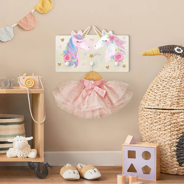 Kindergarderobe Einhorn Gold Glitzer - Mehrfarbig - Image 2