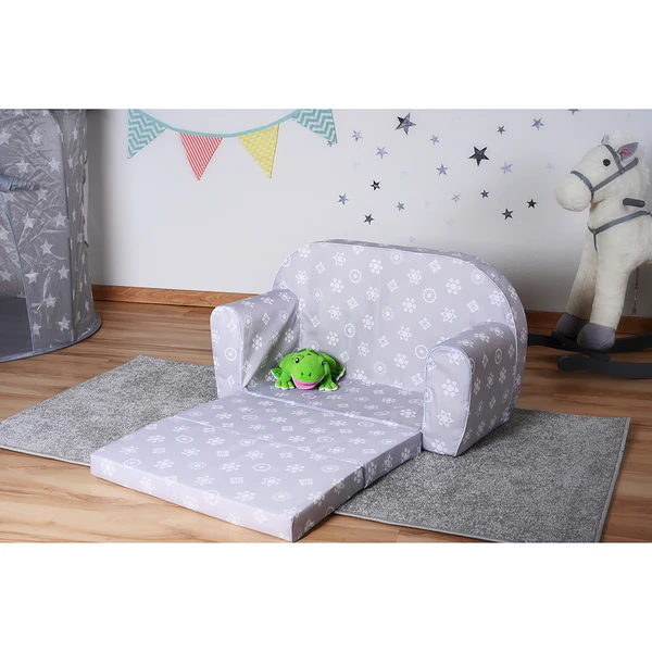 Kindersofa Royal - Webstoff - Grau / Weiß - Image 3