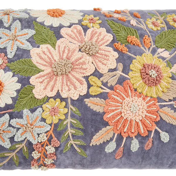 Kissen BOHEMIAN Blumen - Baumwolle / Polyester - Blau - Image 4