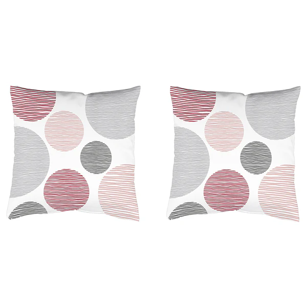 Kissenbezug Borden 2er-Set - Webstoff - Rosé - 50 x 50 cm