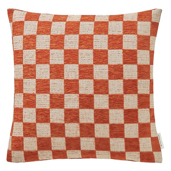 Kissenbezug Checkerbox - Polyester - 45 x 45 cm - Rostbraun