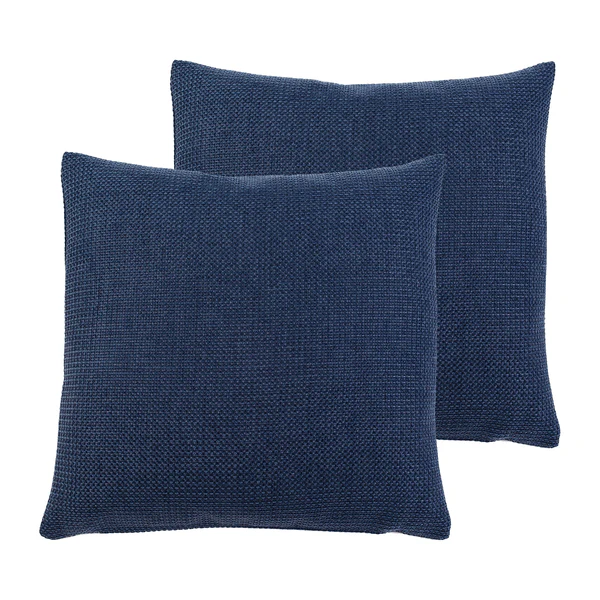 Kissenbezug Dallas (2er-Set) - Kunstfaser - Marineblau - 50 x 50 cm
