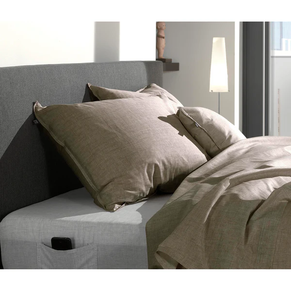 Kissenbezug Lino II - Baumwolle - Taupe - 60 x 70 cm - Image 2