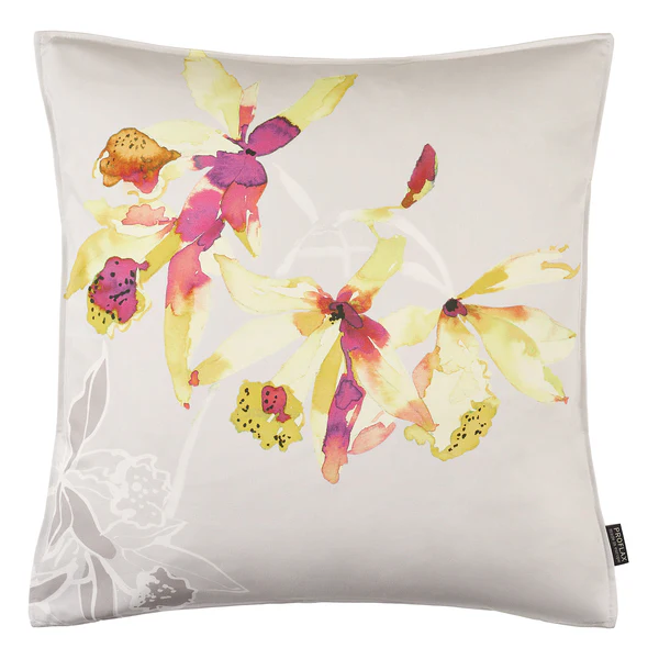 Kissenbezug Orchidea - Baumwolle - Gelb
