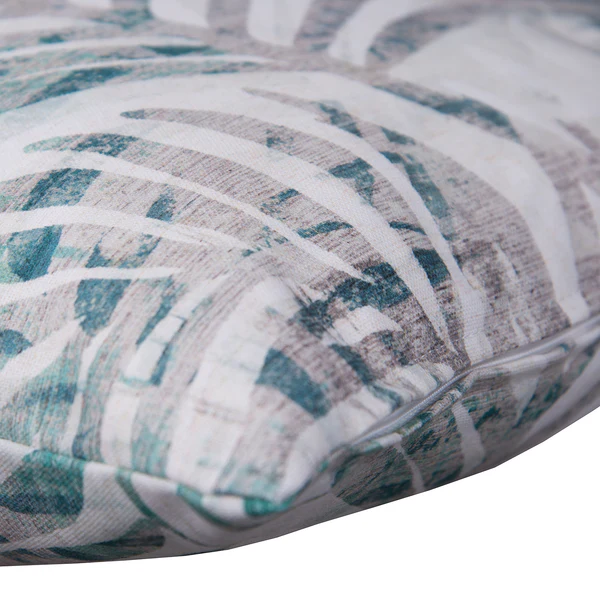 Kissenbezug T-Palm Leaves - Baumwollstoff - Natur / Blau - Image 2