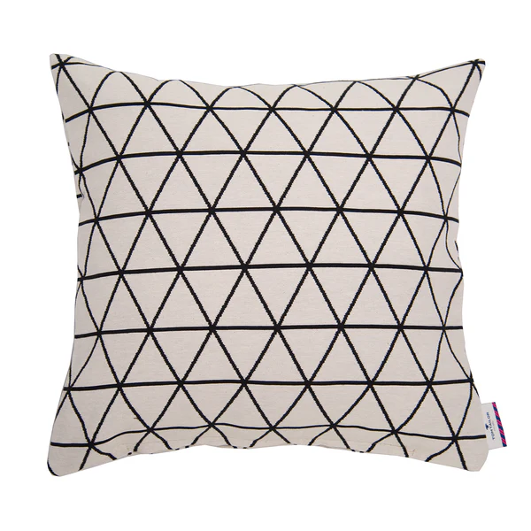 Kissenbezug T-Triangle - Webstoff - Beige / Schwarz