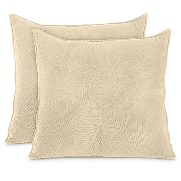 Kissenhülle Alsha 2er-Set - Samt - Cappuccino - 45 x 45 cm