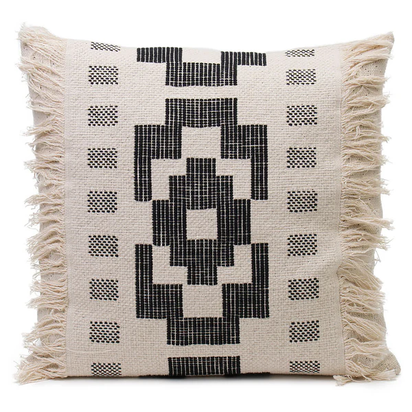 Kissenhülle Boho Style - Baumwolle / Polyester - Anthrazit - 50 x 50 cm