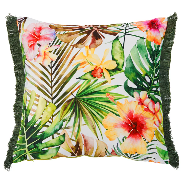 Kissenhülle Jungle Flowers - Samt - Mehrfarbig - 45 x 45 cm
