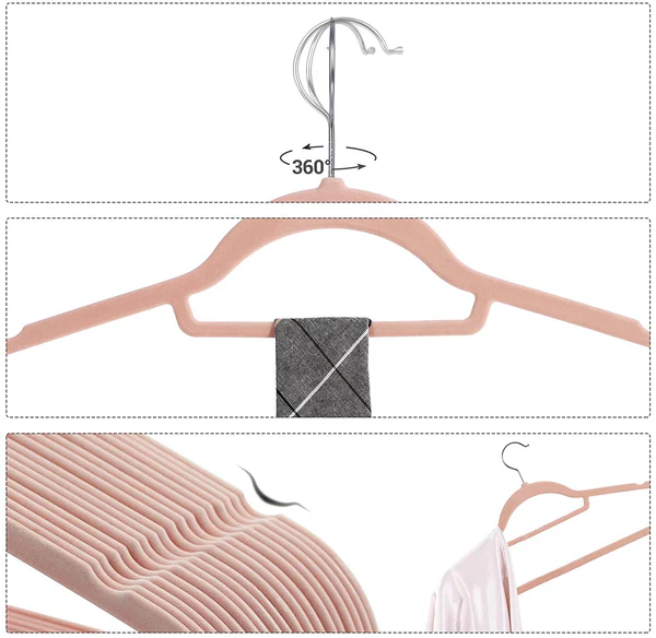 Kleiderbügel Ashbury (50er-Set) - ABS-Kunststoff - Rosa / Weiß - Image 8