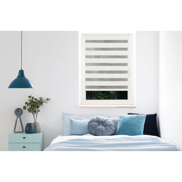 Klemmfix Doppelrollo Just Blickdicht - Polyester - Weiß - 90 x 160 cm - Image 2