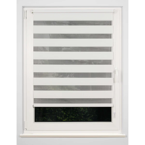 Klemmfix Doppelrollo Just Blickdicht - Polyester - Weiß - 90 x 160 cm - Image 6