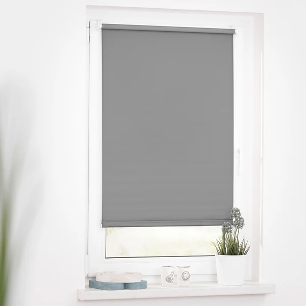 Klemmfix-Rollo Clanes - Polyester - Grau - 80 x 150 cm - Image 2