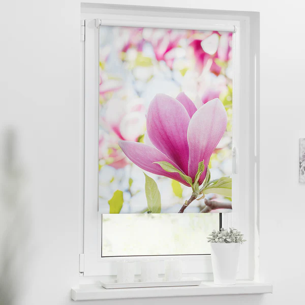 Klemmfix-Rollo Magnolie - Polyester - Rosa - 90 x 150 cm - Image 2