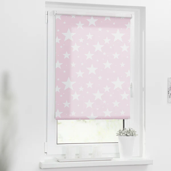 Klemmfix Rollo Sterne II - Polyester - Rosa - 45 x 150 cm - Image 2