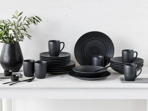 Kombiservice Lava Stone 24-teilig - Schwarz - Keramik - Andere - 42 x 40 x 37 cm - Image 2