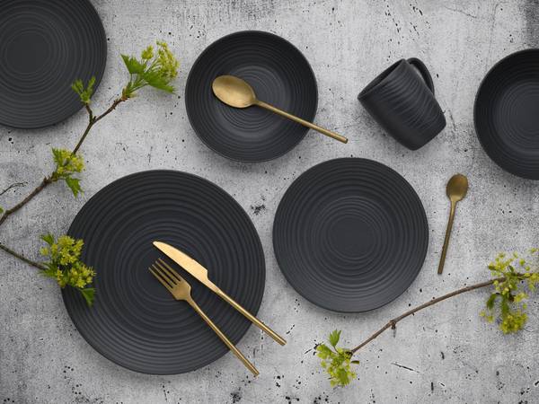 Kombiservice Lava Stone 24-teilig - Schwarz - Keramik - Andere - 42 x 40 x 37 cm - Image 8