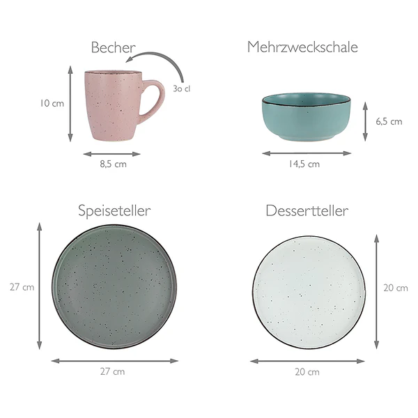Kombiservice Modern Fashion - Steinzeug - Mehrfarbig - 16-teilig - Image 13