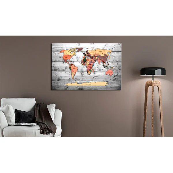 Korkbild Direction World - Kork - Gelb - 60 x 40 cm - Image 2