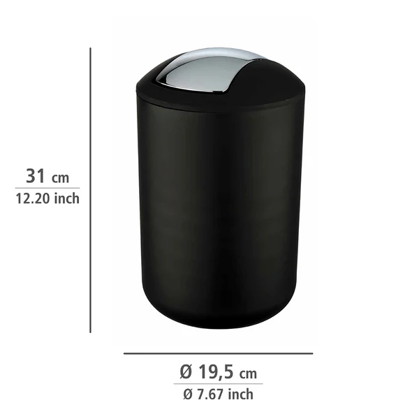 Kosmetikeimer Brasil - TPE - Fassungsvermögen: 6.5 L - Schwarz - Image 4